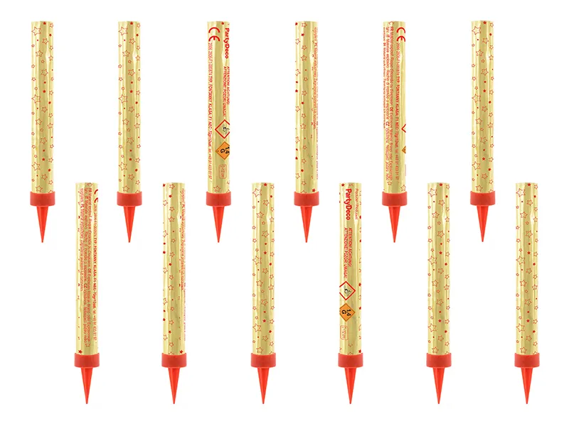 Fontanny na tort, złoty 12cm (1 op. : 12 szt.)