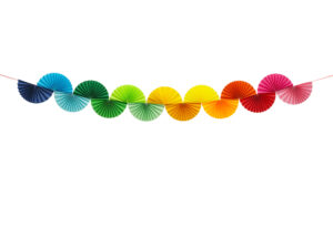 Girlanda papierowa Tęczowe Wachlarze 2.5m