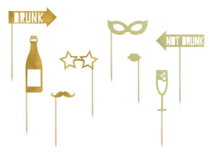 Gadżety do zdjęć Let's Celebrate mix złote (1 op. : 8 szt.)