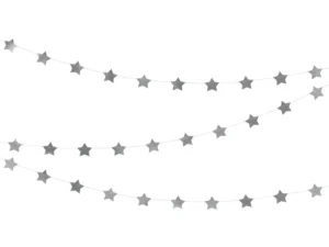 Girlanda Gwiazdki srebrny 3,6 m