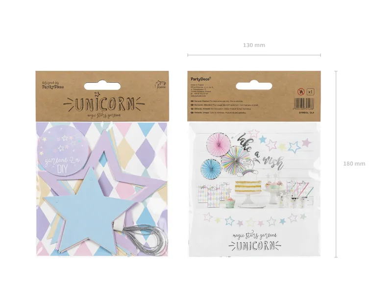 Girlanda Jednorożec - Gwiazdki, 1,4m