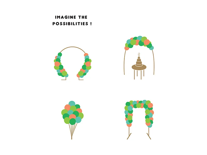 Girlanda balonowa - Dino, 200 cm (1 op. : 60 szt.)