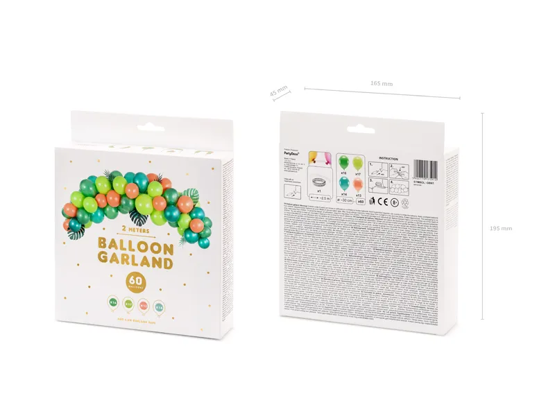 Girlanda balonowa - Dino, 200cm (1 op. : 60 szt.)