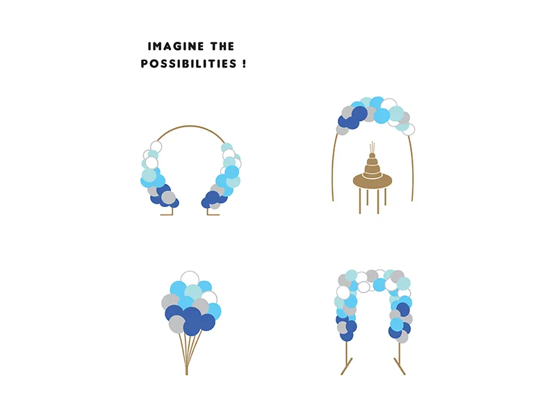 Girlanda balonowa niebieska, 200cm (1 op. : 60 szt.)