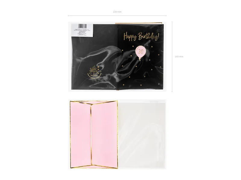 Kartka z pinem 30, 10.5x14.8cm