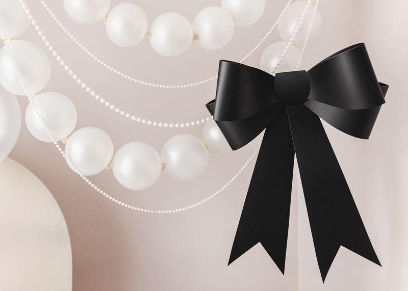 Kokarda dekoracyjna DIY, czarna 55x71 cm