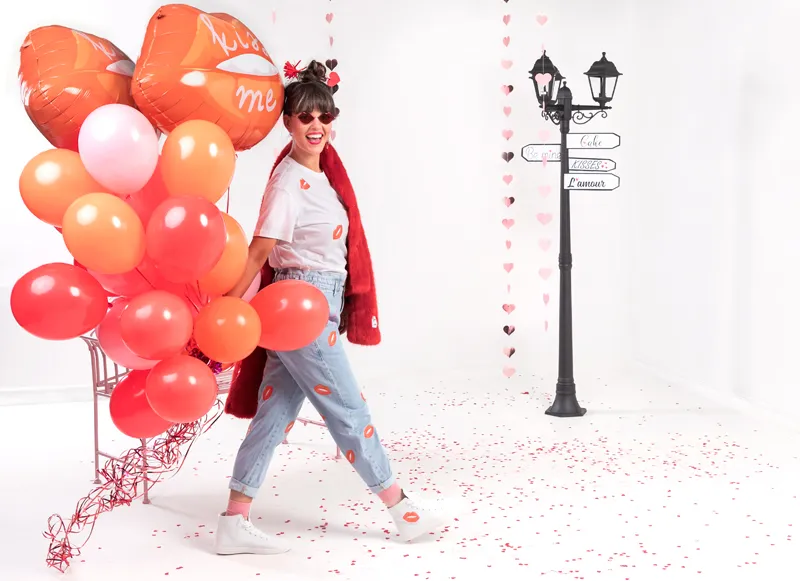 Konfetti Serca, 1,6x1,6 cm, jasny różowy, 15 g