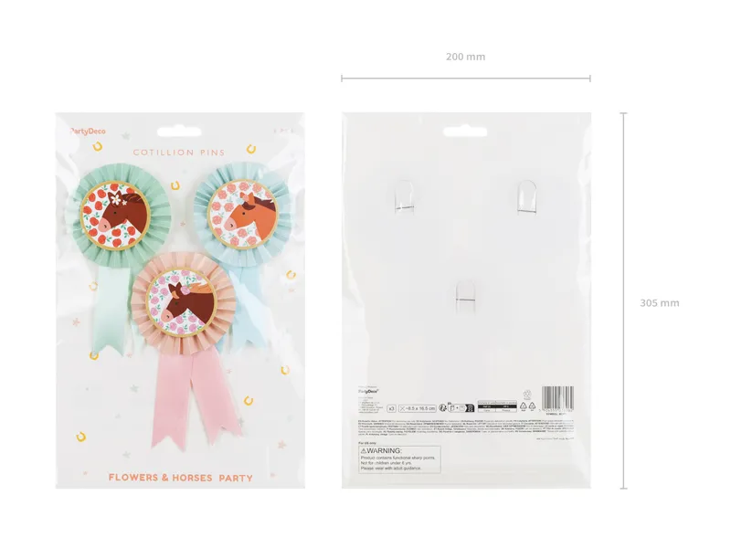 Kotylion Konie, mix. (1 op. : 3 szt.)