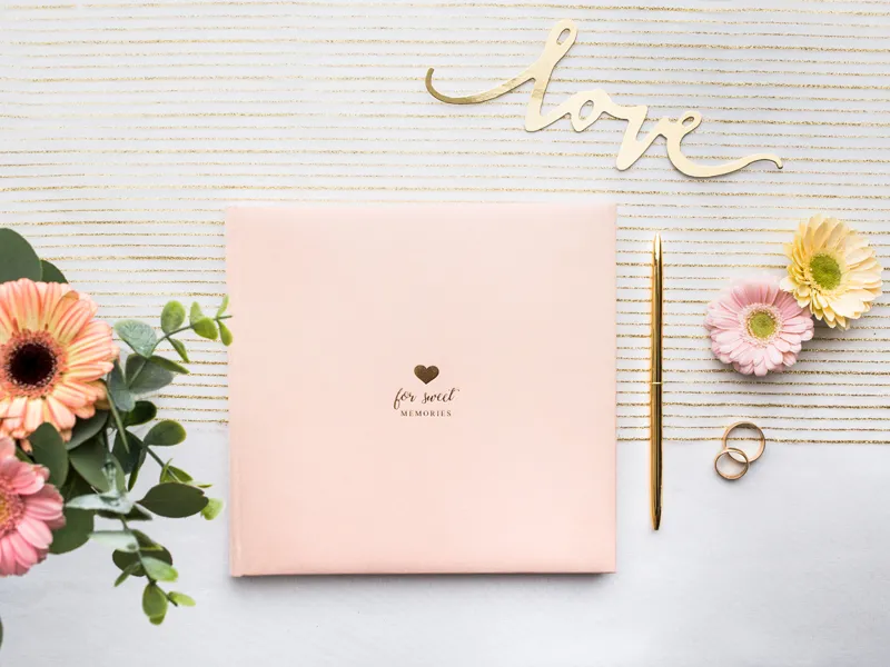 Księga Gości For sweet memories, 20,5x20,5cm pudrowy róż 22 kartki