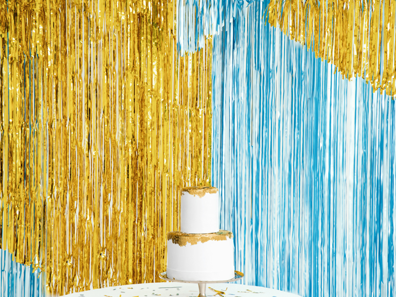 Kurtyna Party niebieski, 90x250cm