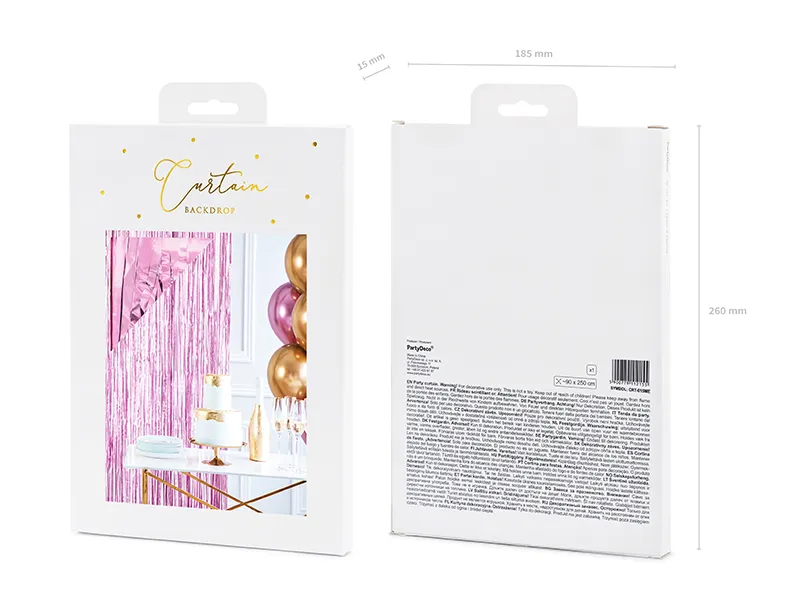 Kurtyna Party, wrzosowy, 90x250cm