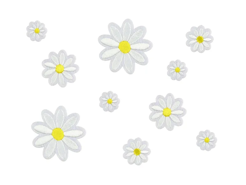 Naprasowanki Stokrotki, mix, 2x2-4.5x4.5cm (1 op. : 10 szt.)