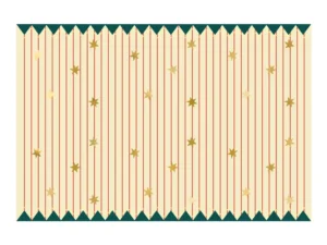 Obrus papierowy Pasy z gwiazdkami, mix 180 x 120cm zielony