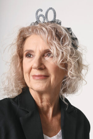 Opaska ''60' z falbanką i perełkami