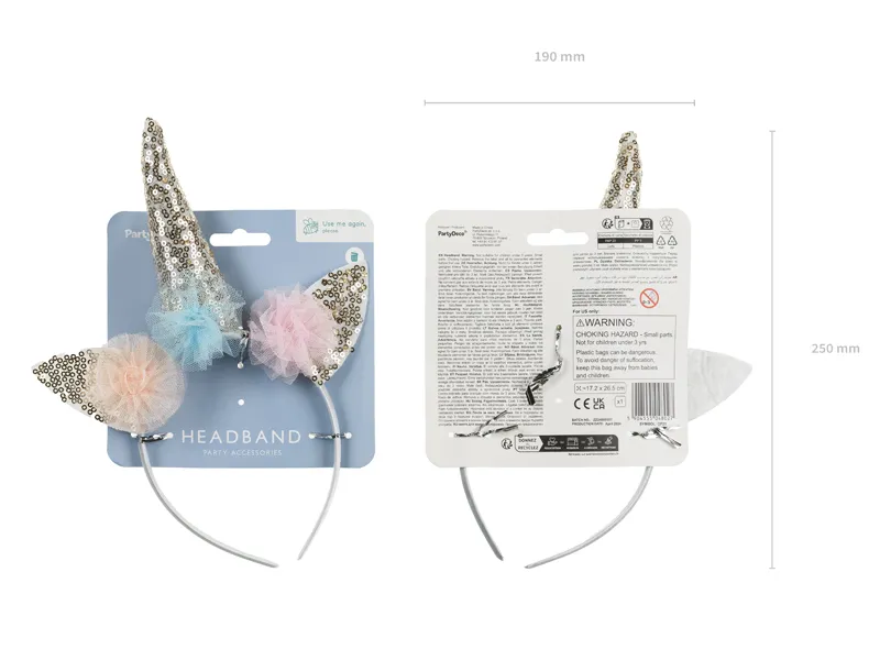 Opaska Róg Jednorożca, mix, 26,5x17,2 cm