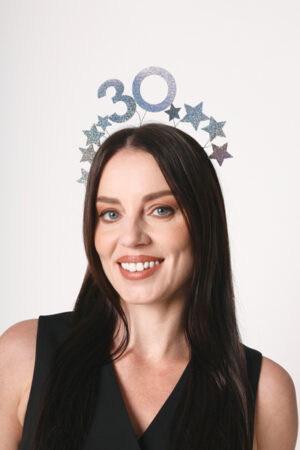 Opaska z gwiazdkami 30 srebrna