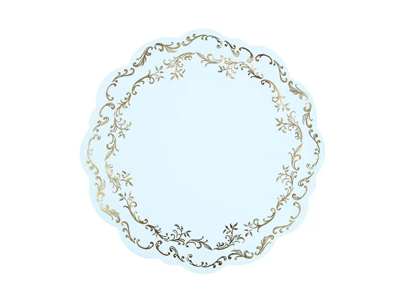 Podkładki pod talerze Ornament, błękitny śr. 35.5 cm (1 op. : 6 szt.)