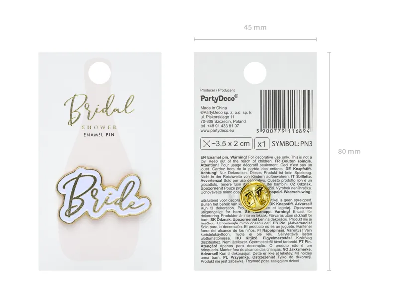 Przypinka Bride, 3.5x2cm