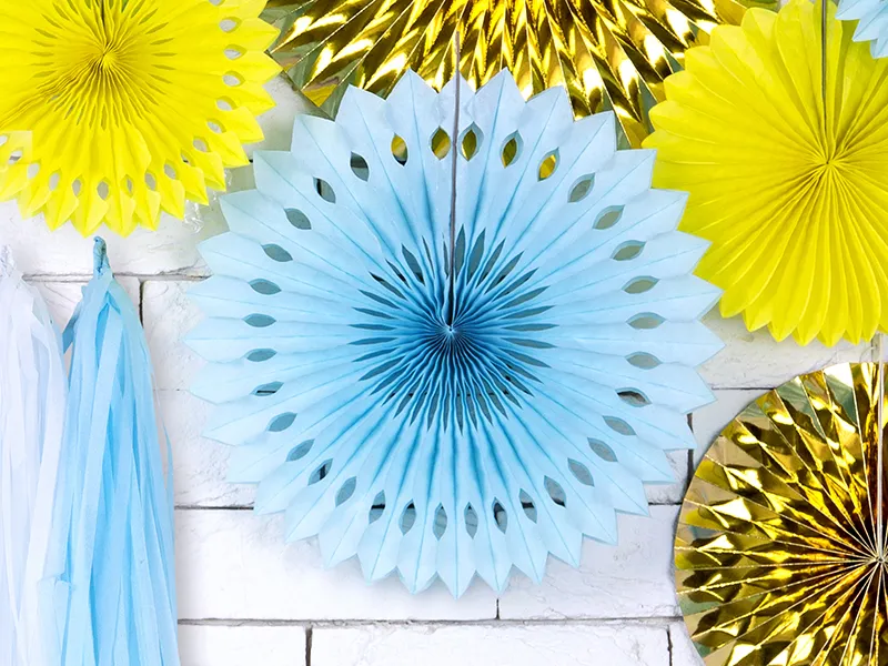 Rozety dekoracyjne, jasny błękit 20-30 cm