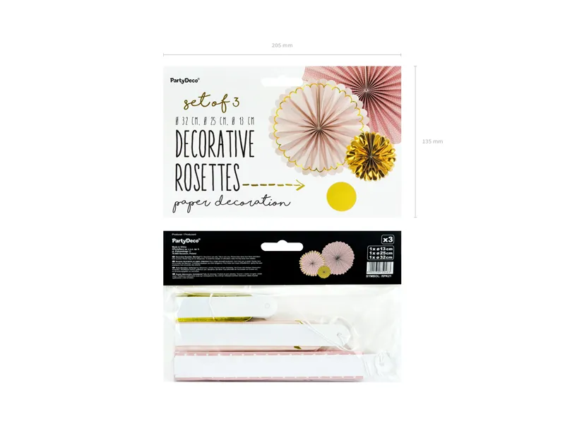 Rozety dekoracyjne, mix (1 op. : 3 szt.)