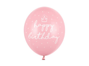 Balony 30 cm happy birthday Pastel Baby Pink