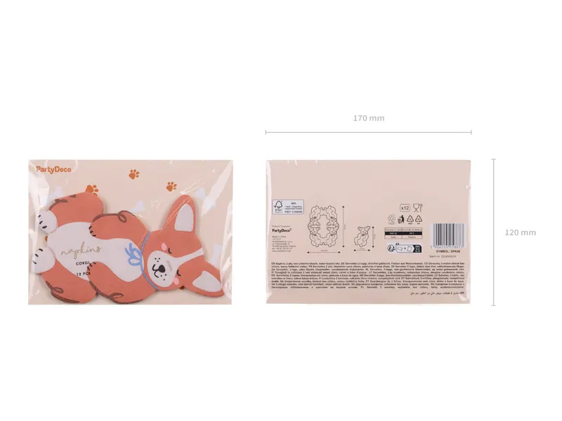 Serwetki Corgi, 11x15 cm