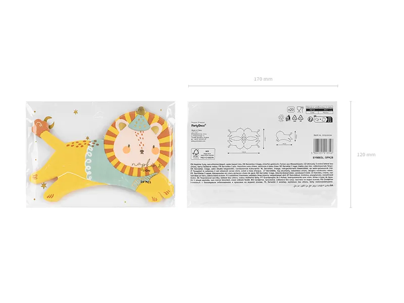 Serwetki Lew, mix, 16x10 cm (1 op. : 20 szt.)