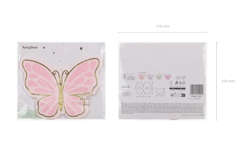 Serwetki Motyl, mix, 16x12 cm (1 op. : 12 szt.)