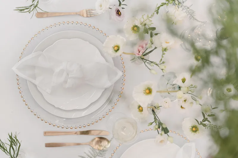 Serwetki materiałowe, biały, 40x40 cm (1 op. : 4 szt.)