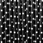 Słomki papierowe czarny 19,5cm (1 op. : 10 szt.)