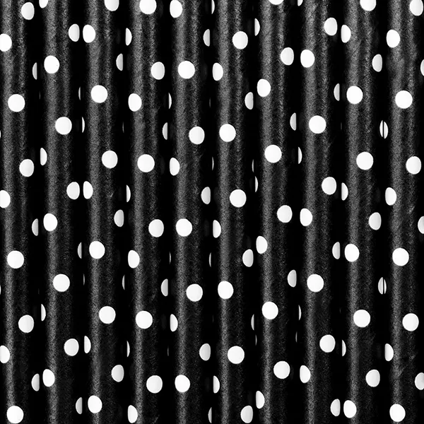 Słomki papierowe czarny 19,5cm (1 op. : 10 szt.)