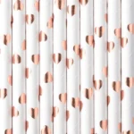 Słomki papierowe, jasne różowe złoto 19.5 cm (1 op. : 10 szt.)