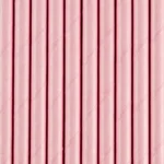 Słomki papierowe, jasny róż 19,5 cm (1 op. : 10 szt.)