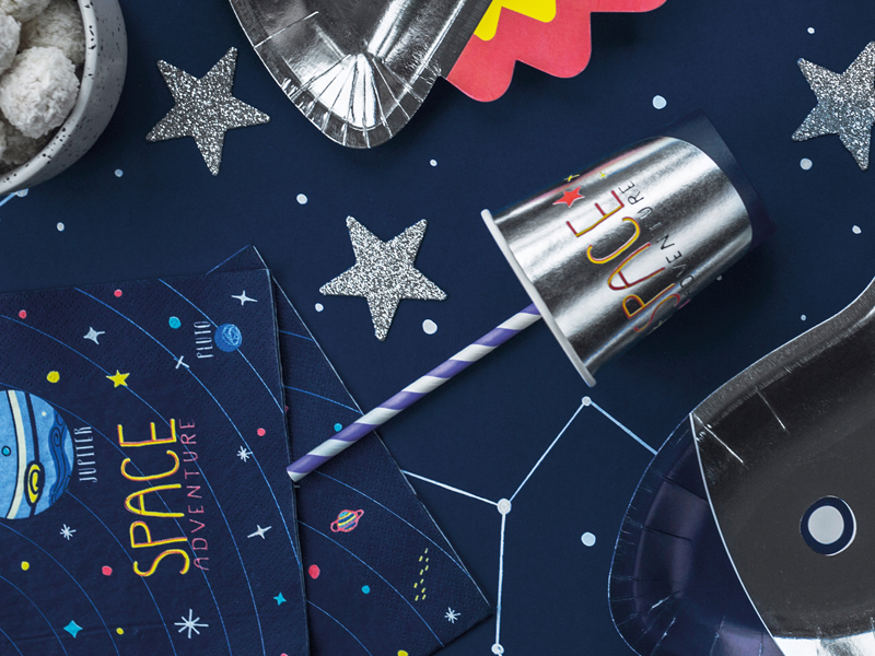 Słomki papierowe, liliowy 19,5cm (1 op. 10 szt.),