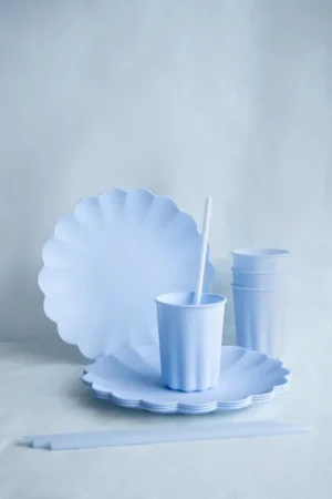 Słomki plastikowe, 23 cm błękitny (1 op. : 12 szt.)