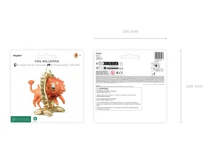 Stojący balon foliowy Lew, 97x97 cm