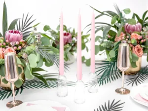 Świeca stożkowa matowa, j. różowy 24cm (1 op. : 10 szt.)