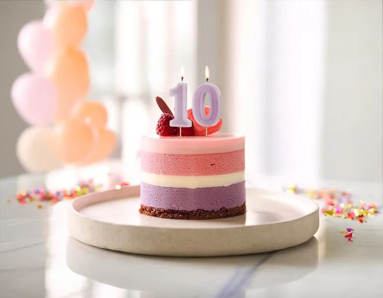 Świeczka urodzinowa Cyferka 0, fiolet, 6cm