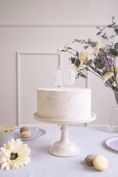 Świeczka urodzinowa Cyferka 0, jasna mięta, 6cm