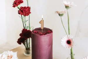 Świeczka urodzinowa Cyferka 1, 4.5cm, złoty