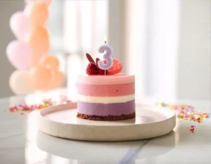 Świeczka urodzinowa Cyferka 3, fiolet, 6cm