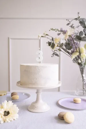 Świeczka urodzinowa Cyferka 3, jasna mięta, 6cm