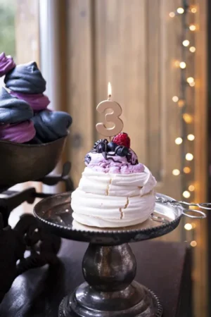 Świeczka urodzinowa Cyferka 3, różowe złoto, 4.5 cm