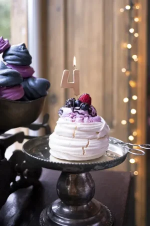 Świeczka urodzinowa Cyferka 4, różowe złoto, 4.5 cm