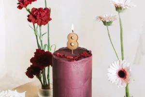 Świeczka urodzinowa Cyferka 8, 4.5cm, złoty