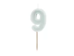Świeczka urodzinowa Cyferka 9, jasna mięta 6 cm