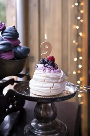 Świeczka urodzinowa Cyferka 9, różowe złoto, 4.5 cm