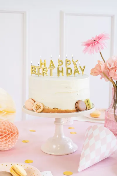 Świeczki urodzinowe Happy Birthday, 2.5 cm złoty (1 op. : 13 szt.)