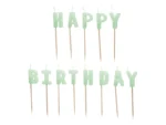 Świeczki urodzinowe Happy Birthday, 2,5 cm jasny zielony (1 op. : 13 szt.)