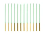 Świeczki urodzinowe gładkie, jasny zielony 14cm (1 op. : 12 szt.)
